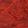 Sanskriti Vintage Sarees From India Red Pure Silk Printed Sari 6yd Craft Fabric