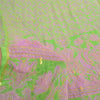 Sanskriti Vintage Sarees Green/Pink Pure Georgette Woven/Printed Sari 5yd Fabric