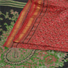 Sanskriti Vintage Sarees Red Zari Border Pure Silk Printed Sari 5yd Craft Fabric