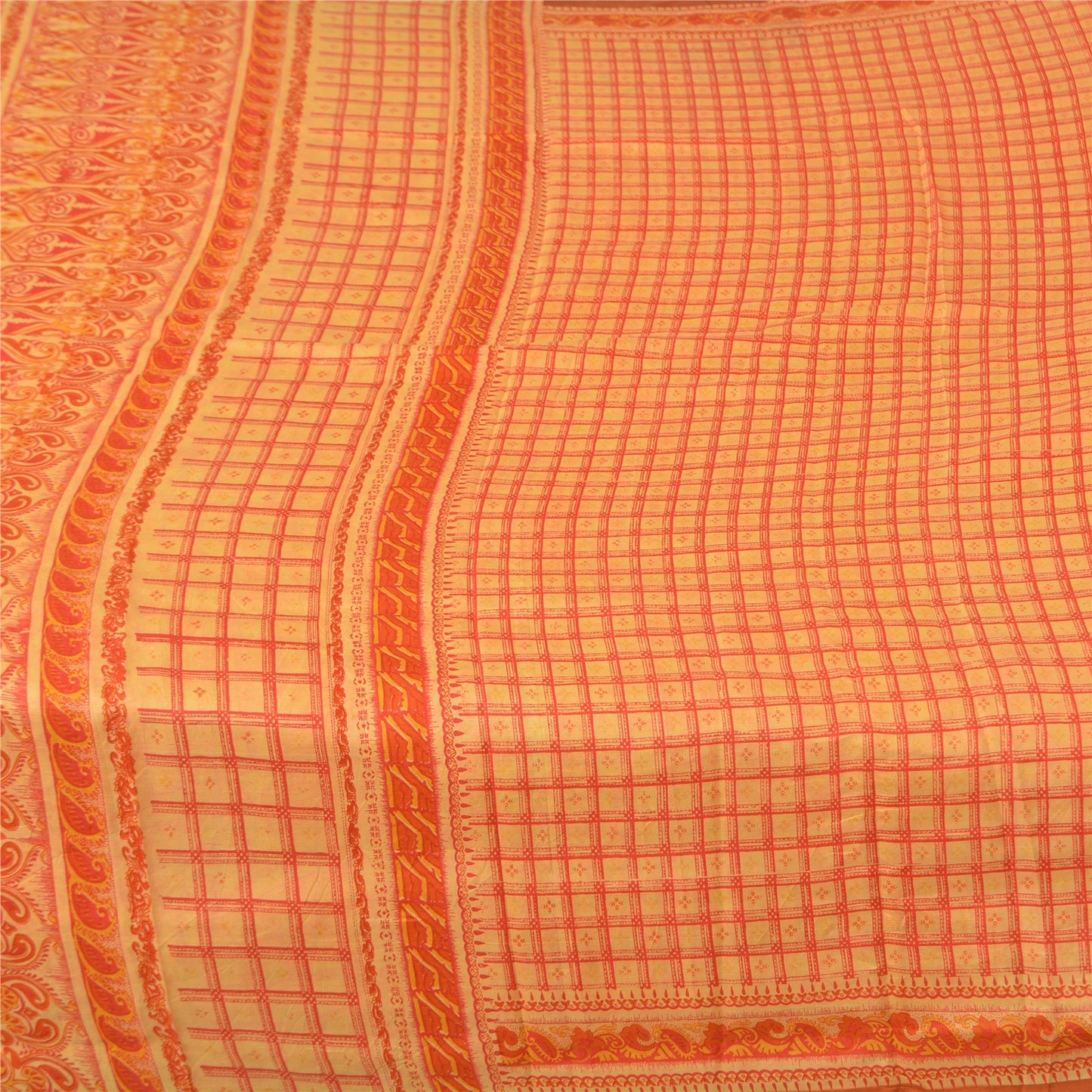 Sanskriti Vintage Sarees 100% Pure Silk Quilting Felting Craft Fabric Print Sari