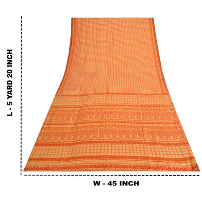 Sanskriti Vintage Sarees 100% Pure Silk Quilting Felting Craft Fabric Print Sari