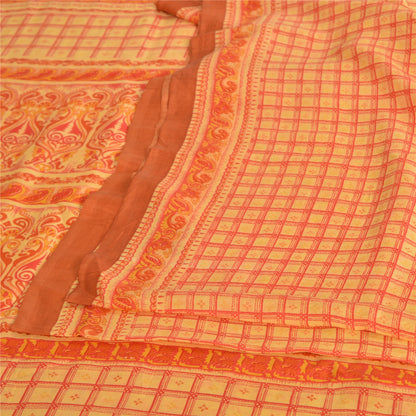 Sanskriti Vintage Sarees 100% Pure Silk Quilting Felting Craft Fabric Print Sari