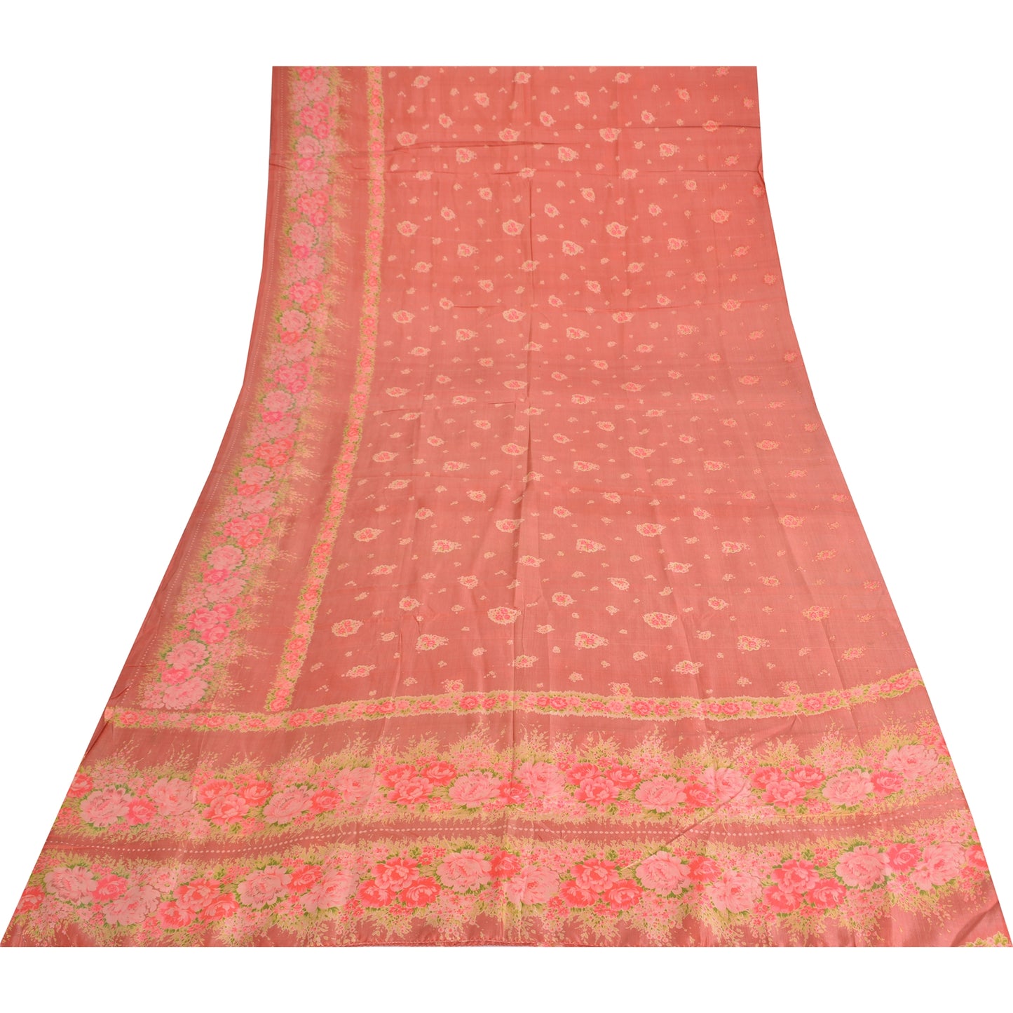 Sanskriti Vintage Sarees Pure Silk Quilting Felting Craft Fabric Printed Sari