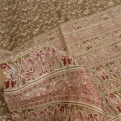 Sanskriti Vintage Sarees Pure Silk Quilting Felting Craft Fabric Printed Sari