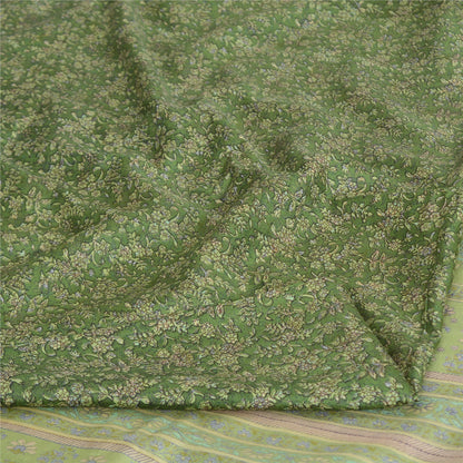 Sanskriti Vintage Sarees Pure Silk Print Sari 6yd Quilting Felting Craft Fabric