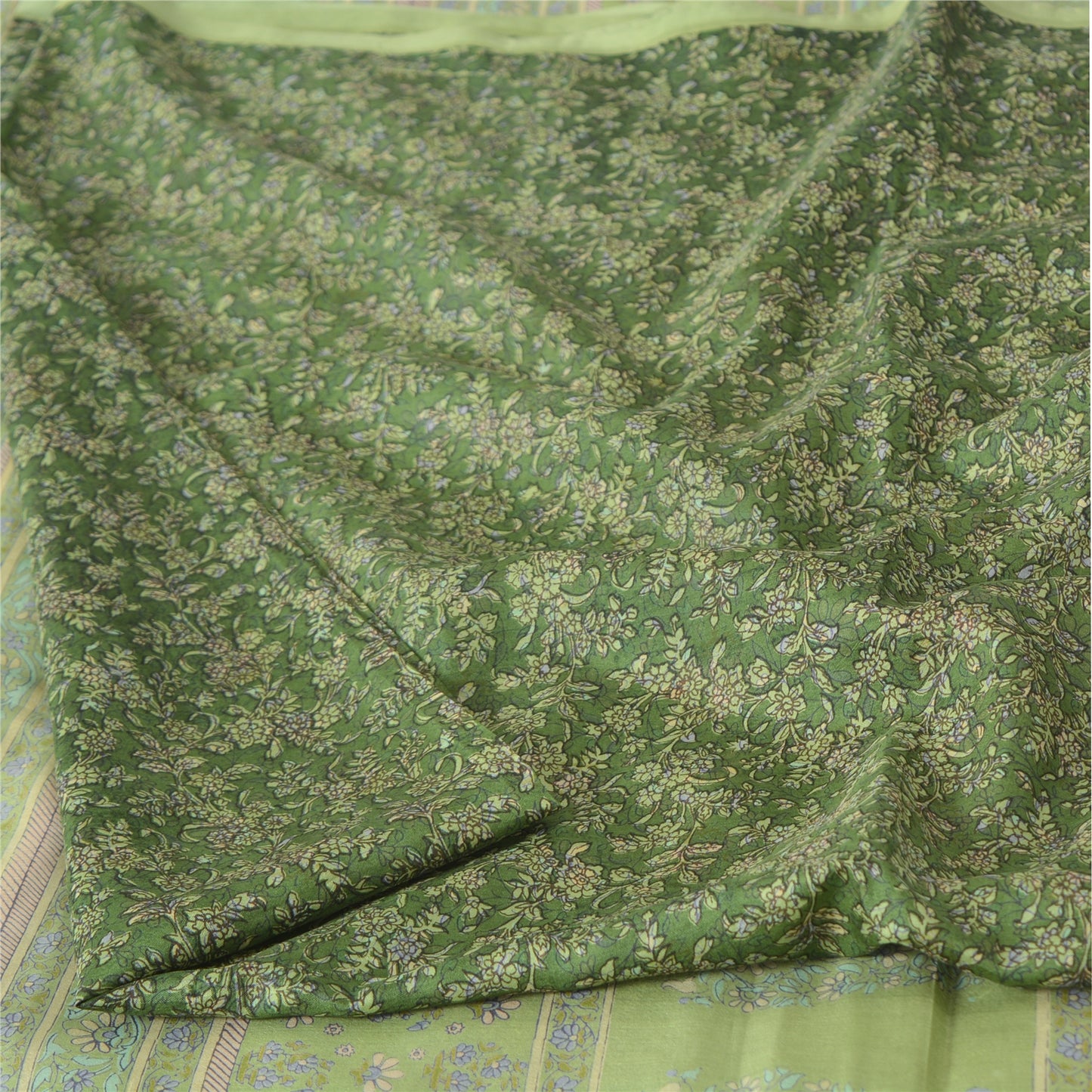 Sanskriti Vintage Sarees Pure Silk Print Sari 6yd Quilting Felting Craft Fabric