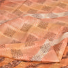 Sanskriti Vintage Sarees Indian Peach Pure Silk Printed Sari 5yd Craft Fabric