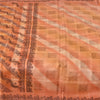 Sanskriti Vintage Sarees Indian Peach Pure Silk Printed Sari 5yd Craft Fabric