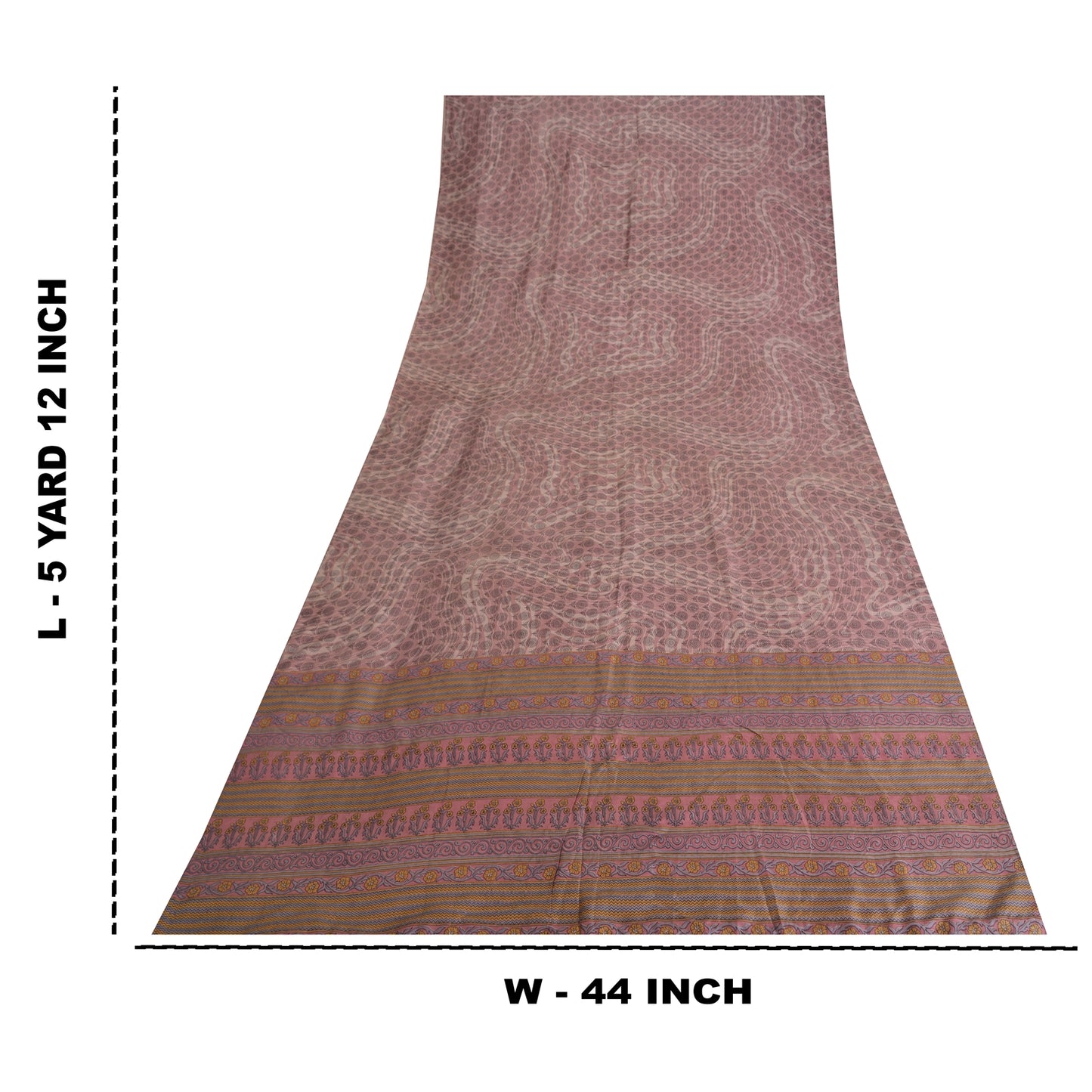 Sanskriti Vintage Sarees Indian Mauve Pure Silk Printed Sari 5yd Craft Fabric