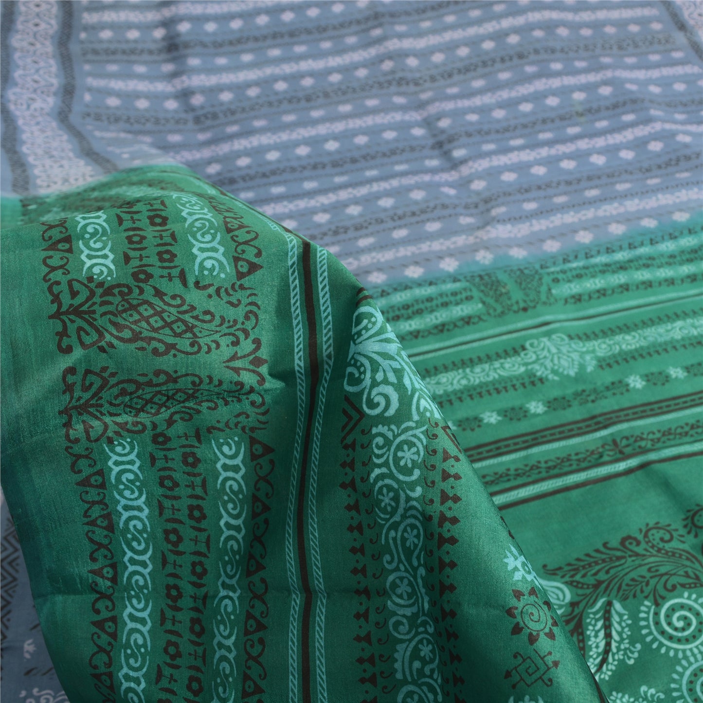 Sanskriti Vintage Sarees Quilting Felting Craft Fabric Pure Silk Printed Sari