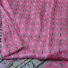 Sanskriti Vintage Sarees Indian Pink Pure Silk Printed Sari 5yd Craft Fabric