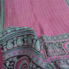 Sanskriti Vintage Sarees Indian Pink Pure Silk Printed Sari 5yd Craft Fabric