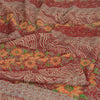 Sanskriti Vintage Sarees From India Red Pure Silk Printed Sari 5yd Craft Fabric