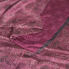 Sanskriti Vintage Sarees Purple Pure Silk Printed Woven Border Sari Craft Fabric