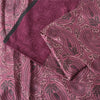 Sanskriti Vintage Sarees Purple Pure Silk Printed Woven Border Sari Craft Fabric