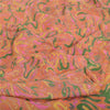 Sanskriti Vintage Sarees Orange 100% Pure Silk Printed Sari 5yd Craft Fabric