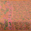 Sanskriti Vintage Sarees Orange 100% Pure Silk Printed Sari 5yd Craft Fabric