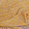 Sanskriti Vintage Sarees Indian Yellow Pure Silk Printed Sari 5yd Craft Fabric