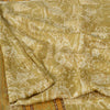 Sanskriti Vintage Sarees Shades of Cream Pure Silk Printed Sari 5yd Craft Fabric