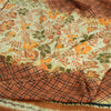 Sanskriti Vintage Sarees Pure Silk 5yd Quilting Felting Craft Fabric Print Sari