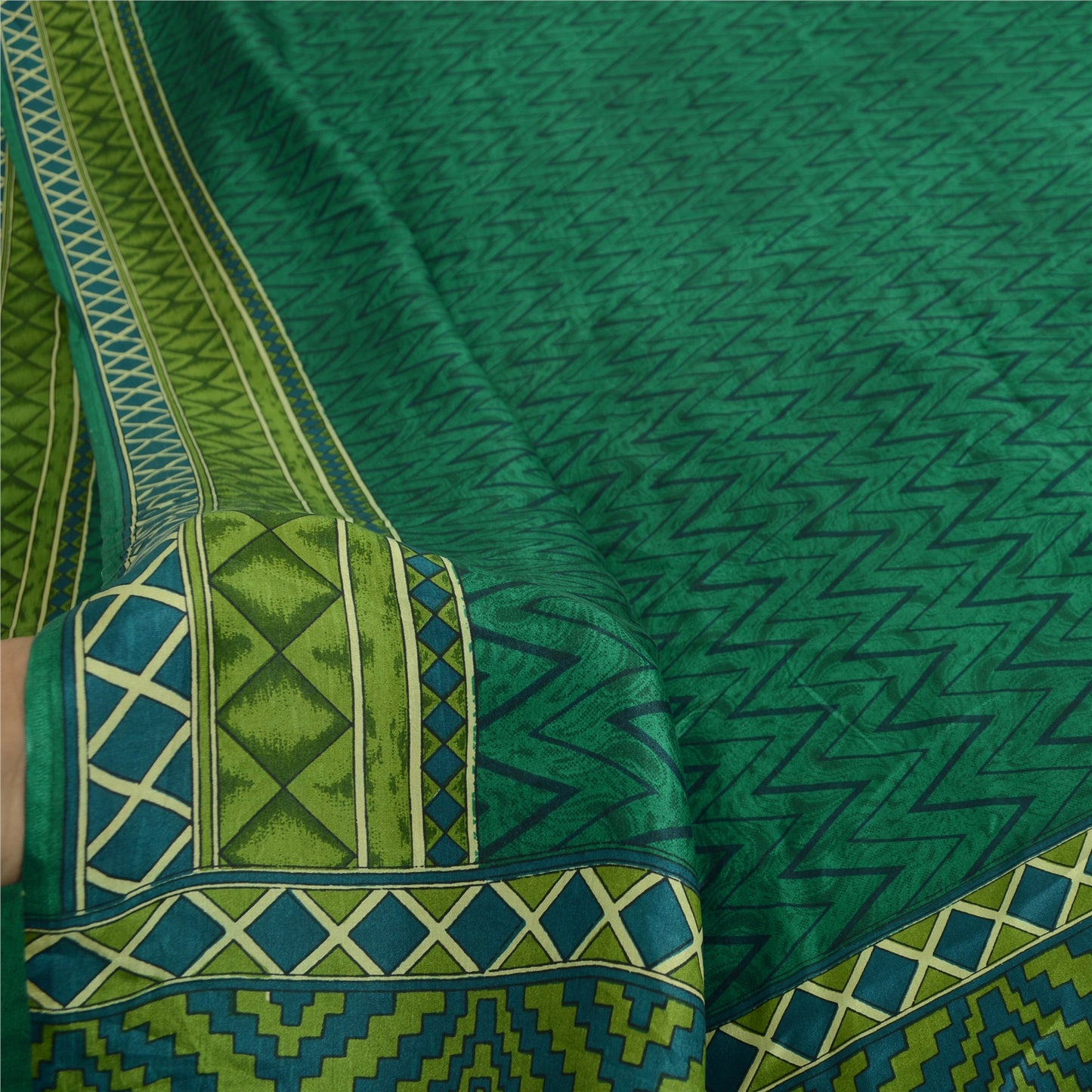 Sanskriti Vintage Sarees Pure Silk 6yd Quilting Felting Craft Fabric Print Sari