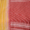 Sanskriti Vintage Sarees Red/Yellow 100% Pure Silk Printed Sari 5yd Craft Fabric