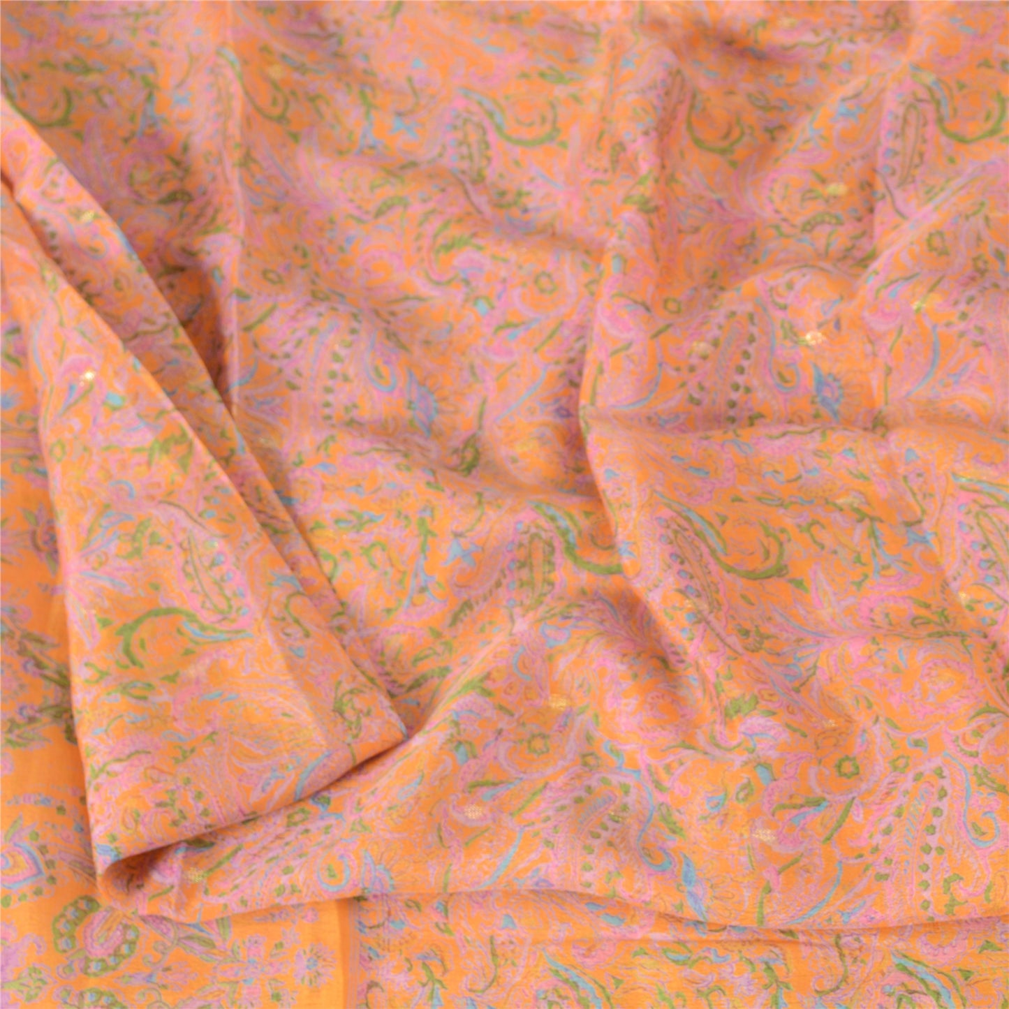 Sanskriti Vintage Sarees Quilting Felting Craft Fabric 100% Pure Silk Print Sari