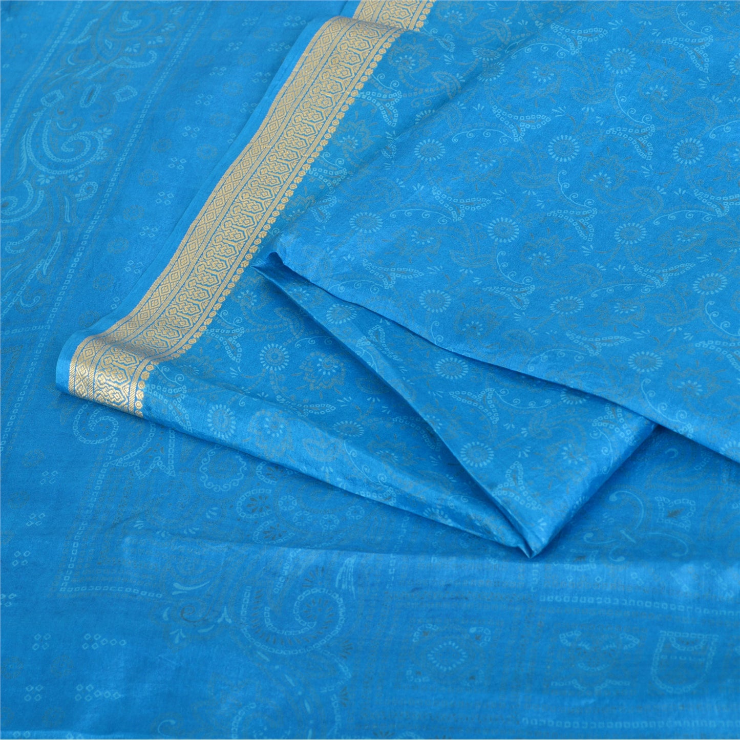 Sanskriti Vintage Sarees Quilting Felting Craft Fabric Bandhani Pure Silk Sari