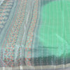 Sanskriti Vintage Sarees Indian Green Pure Silk Printed Sari 5yd Craft Fabric