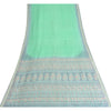 Sanskriti Vintage Sarees Indian Green Pure Silk Printed Sari 5yd Craft Fabric