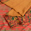 Sanskriti Vintage Sarees Red/Green Pure Silk Printed Sari 5yd Craft Fabric