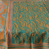 Sanskriti Vintage Sarees Green/Yellow Pure Silk Printed Sari 5yd Craft Fabric