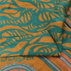 Sanskriti Vintage Sarees Green/Yellow Pure Silk Printed Sari 5yd Craft Fabric