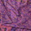 Sanskriti Vintage Sarees Purple 100% Pure Silk Printed Sari 5yd Craft Fabric