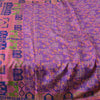 Sanskriti Vintage Sarees Purple 100% Pure Silk Printed Sari 5yd Craft Fabric