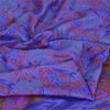 Sanskriti Vintage Sarees Purple Zari Border Pure Silk Printed Sari Craft Fabric