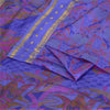 Sanskriti Vintage Sarees Purple Zari Border Pure Silk Printed Sari Craft Fabric