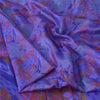 Sanskriti Vintage Sarees Purple Zari Border Pure Silk Printed Sari Craft Fabric