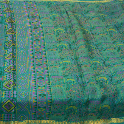 Sanskriti Vintage Sarees Quilting Felting Craft Fabric 100% Pure Silk Print Sari