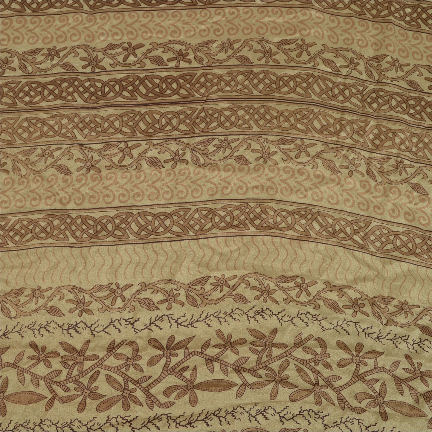 Sanskriti Vintage Sarees Pure Silk Print Sari 5yd Quilting Felting Craft Fabric