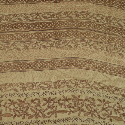 Sanskriti Vintage Sarees Pure Silk Print Sari 5yd Quilting Felting Craft Fabric