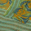 Sanskriti Vintage Sarees Multi Pure Chiffon Silk Printed Sari 6yd Craft Fabric