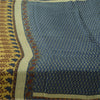 Sanskriti Vintage Sarees From India Blue Pure Silk Printed Sari 5yd Craft Fabric