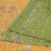 Sanskriti Vintage Sarees Green Indian Cotton Silk Printed Sari 5yd Craft Fabric