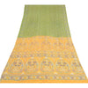 Sanskriti Vintage Sarees Green Indian Cotton Silk Printed Sari 5yd Craft Fabric