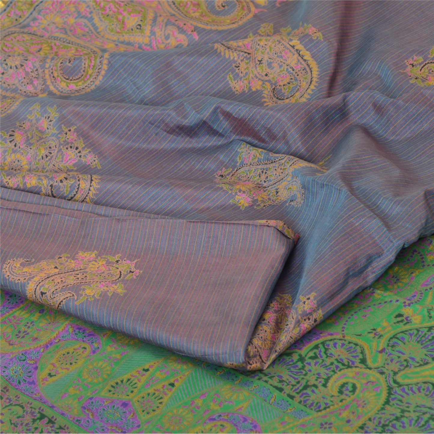 Sanskriti Vintage Sarees 6yd Quilting Felting Craft Fabric Pure Silk Print Sari