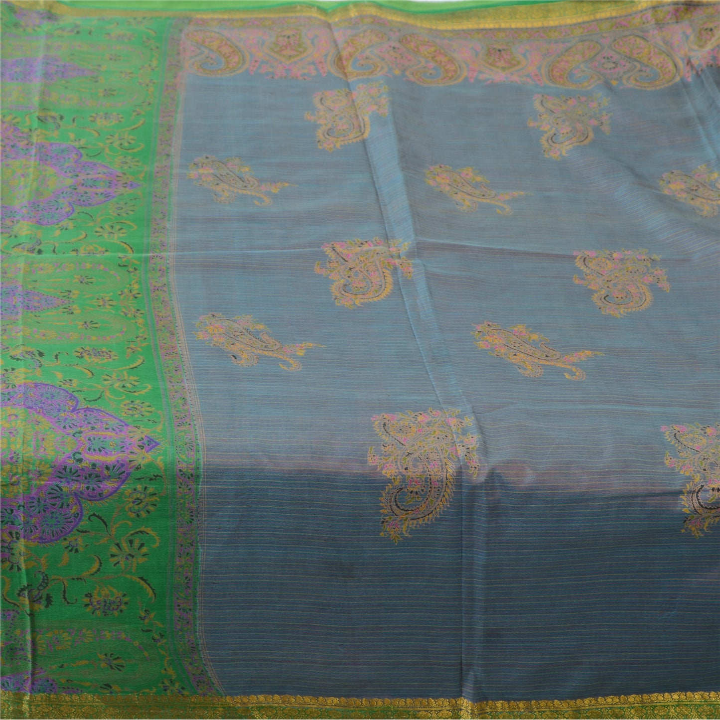 Sanskriti Vintage Sarees 6yd Quilting Felting Craft Fabric Pure Silk Print Sari