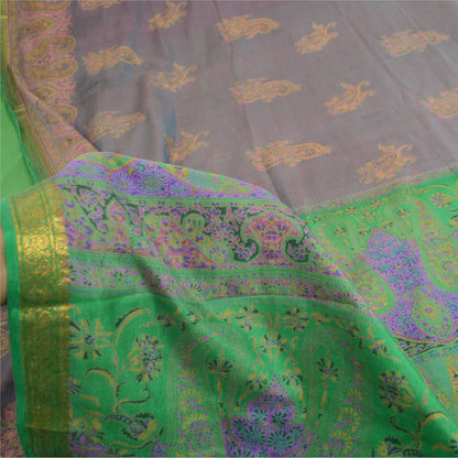 Sanskriti Vintage Sarees 6yd Quilting Felting Craft Fabric Pure Silk Print Sari