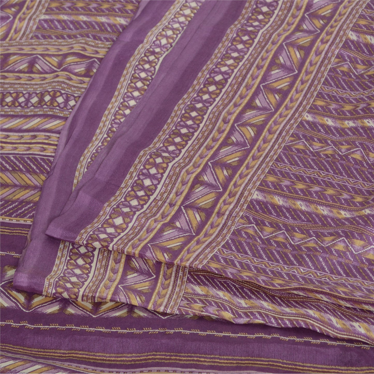 Sanskriti Vintage Sarees 6yd Quilting Felting Craft Fabric Pure Silk Print Sari