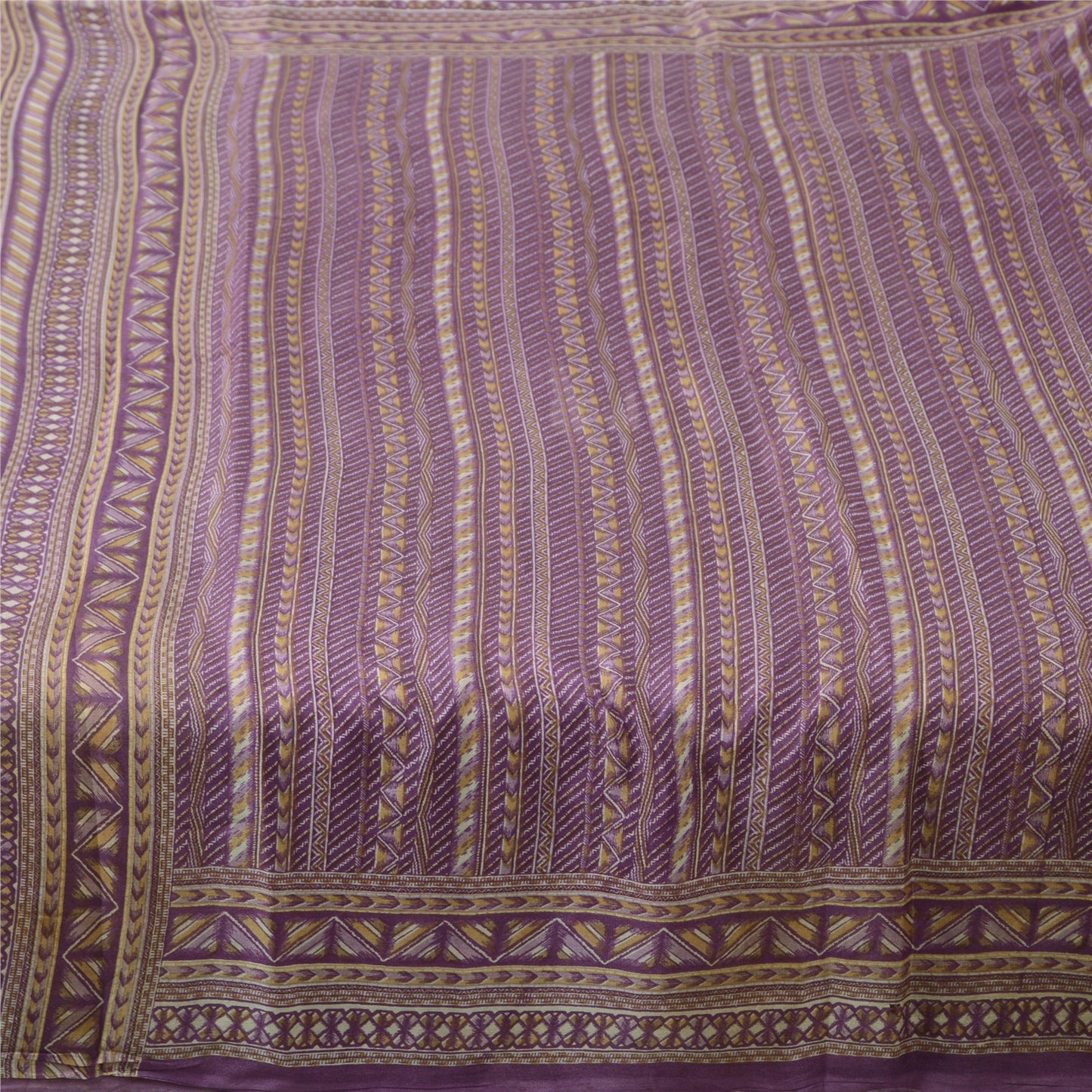 Sanskriti Vintage Sarees 6yd Quilting Felting Craft Fabric Pure Silk Print Sari